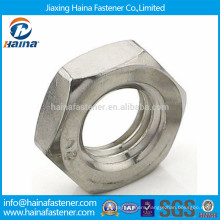 Stock China supplier stainless steel DIN936 hexagon thin nut